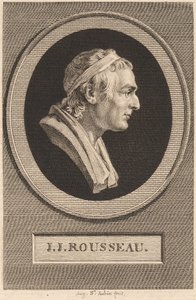 Jean-Jacques Rousseau de Augustin de Saint Aubin after Jean Antoine Houdon