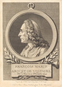 François Marie Arouet de Voltaire de Augustin de Saint Aubin after Jean Baptiste Lemoyne II