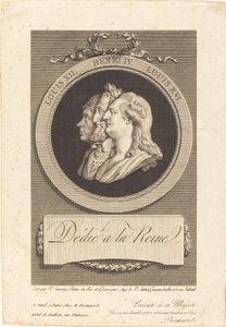 Luis XVI, Enrique IV y Luis XII de Augustin de Saint Aubin after Piat Joseph Sauvage