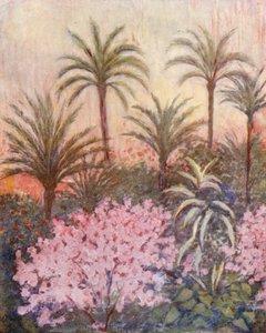 Un palmeral en Murcia (litografía en color) de Augustine Fitzgerald
