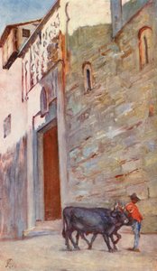 Una calle de Toledo (litografía en color)