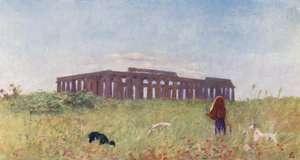 Basílica de Paestum (litografía en color)