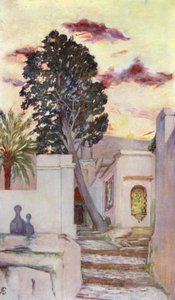 Entrada a la mezquita de Sidi, Abd-Er-Rahman (litografía en color) de Augustine Fitzgerald