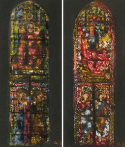 Bocetos de Augusto Giacometti a partir de una vidriera de la catedral de Florencia