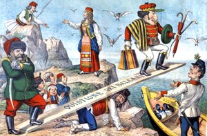 La cuestión de los Balcanes, c.1900 (ilustración) de Augusto Grossi