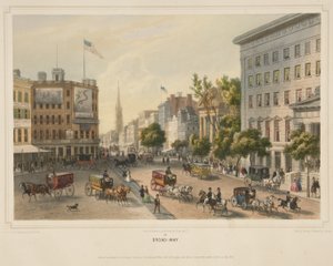 Broad-Way, pub. 1850 de Augustus (after) Kollner