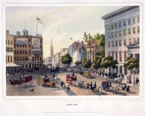Broad-Way, pub. 1850 de Augustus (after) Kollner