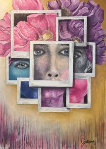 Caras y flores de colores de Augustus Caelthorne