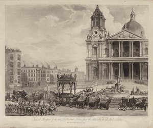 Procesión fúnebre del Almirante Lord Nelson desde el Almirantazgo hasta la Catedral de San Pablo, Ciudad de Londres, 9 de enero de 1806
