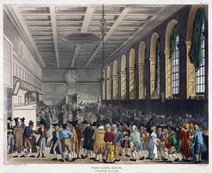 Interior de la Aduana, Londres, 1808 de Augustus Charles Pugin, Thomas Rowlandson
