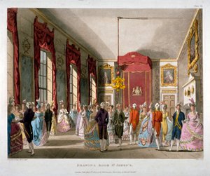 El salón en el Palacio de St James, Westminster, Londres, 1809