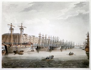 Muelles de las Indias Occidentales, Londres, 1808-1810