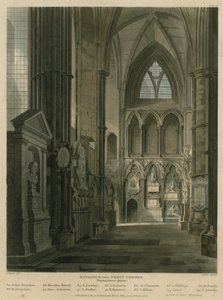 Entrada al Rincón de los Poetas, Abadía de Westminster, Londres de Augustus Charles Pugin