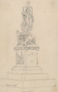 Estatua de Frances, Duque de Bedford, en Russell Square, Londres de Augustus Charles Pugin
