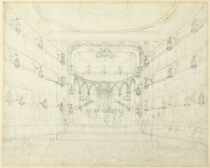 Estudio para un oratorio - Teatro Covent Garden, de Microcosm of London de Augustus Charles Pugin