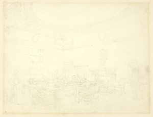 Estudio para la Junta de Comercio, del Microcosmos de Londres de Augustus Charles Pugin