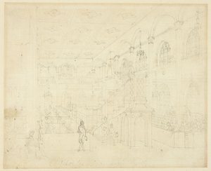 Estudio para la Capilla de la Sociedad Filantrópica, de Microcosmos de Londres de Augustus Charles Pugin