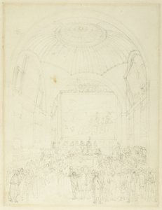 Estudio para la Cámara del Consejo Común, Guild Hall, del Microcosmos de Londres