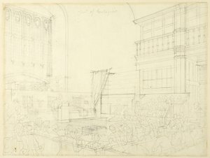 Estudio para el Tribunal de Hacienda, del Microcosmos de Londres de Augustus Charles Pugin