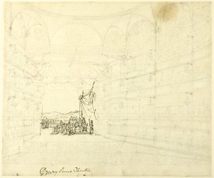 Estudio para el teatro Drurylane, de Microcosm of London de Augustus Charles Pugin