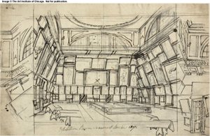 Estudio para la sala de exposiciones, Somerset House, de Microcosm of London de Augustus Charles Pugin