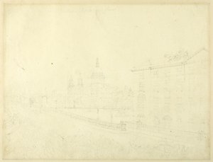 Estudio para el incendio de Londres, de Microcosm of London de Augustus Charles Pugin