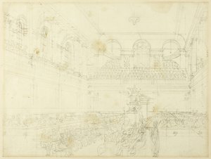 Estudio para el Hospital Foundling, la Capilla, del Microcosmos de Londres de Augustus Charles Pugin