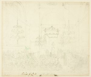 Estudio para la Cámara de los Lores, de Microcosm of London de Augustus Charles Pugin