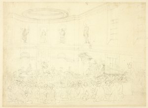 Estudio para India House, la sala de ventas, de Microcosm of London