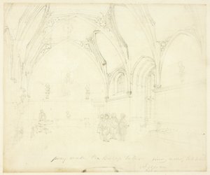 Estudio para el palacio de Lambeth, de Microcosm of London de Augustus Charles Pugin