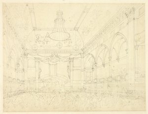 Estudio para el baile de máscaras del Panteón, de Microcosm of London de Augustus Charles Pugin