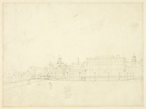 Estudio para el Palacio de la Reina, St. James Park de Augustus Charles Pugin