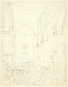 Estudio para la Bolsa de Valores, de Microcosm of London de Augustus Charles Pugin