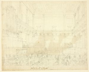 Estudio para la Capilla de Whitehall, de Microcosm of London de Augustus Charles Pugin