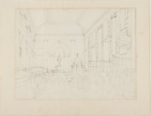Estudio para el Gran Salón, Banco de Inglaterra de Augustus Charles Pugin