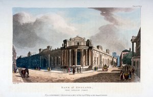 El Banco de Inglaterra, desde Cateaton Street, Ciudad de Londres de Augustus Charles Pugin