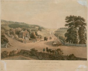 Vista del Arco de Highgate de Augustus Charles Pugin