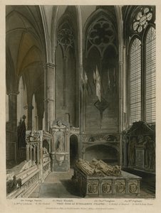 Lado Oeste de la Capilla de San Erasmo, Abadía de Westminster, Londres de Augustus Charles Pugin