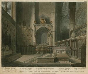 Vista oeste de la Capilla de San Edmundo, Abadía de Westminster, Londres de Augustus Charles Pugin