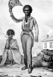 Bungaree, un jefe nativo de Nueva Gales del Sur, grabado por Charles Joseph Hullmandel, 1830