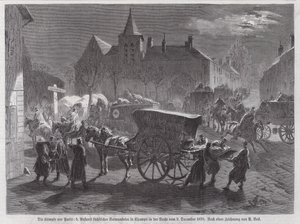 Llegada de soldados sajones heridos en las batallas fuera de París, Guerra Franco-Prusiana, 2 de diciembre de 1870 de Augustus J. Beck