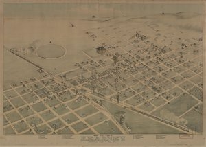 Vista aérea de Kearney, condado de Buffalo, Nebraska. 1881 LOC 2010592833 de Augustus Koch