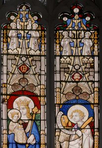 Ventana del ábside con Virgen y Niño y San Juan Evangelista (detalle) de Augustus Welby Northmore Pugin