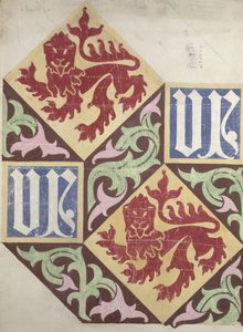 Diseño de piso para las Casas del Parlamento de Augustus Welby Northmore Pugin