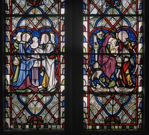Ventana de la Capilla de la Virgen con Escenas de la Vida de la Virgen, detalle, 1851