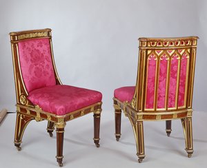 Par de sillas, hechas por Morel y Seddon de Augustus Welby Northmore Pugin