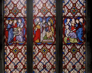 Resurrección de Lázaro, Las Marías en la Tumba y la Resurrección de la Hija de Jairo (detalle) de Augustus Welby Northmore Pugin
