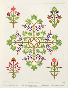 Diseño de papel tapiz con motivo de rosas, impreso por M. y N. Hanhart de Augustus Welby Northmore Pugin