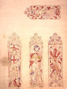 Diseño de vidriera para el Palacio de Westminster de Augustus Welby Northmore Pugin