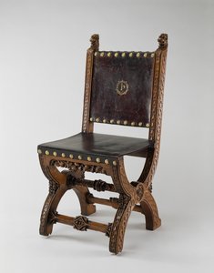 Silla de marco en X, hecha por John Webb, c.1847 de Augustus Welby Northmore Pugin